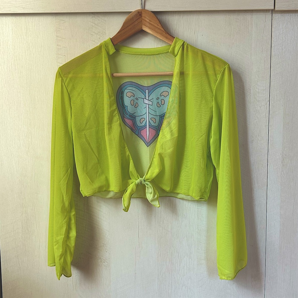 JoJo's Bizarre Adventure: Stone Ocean Lime Green Mesh Crop Top XS